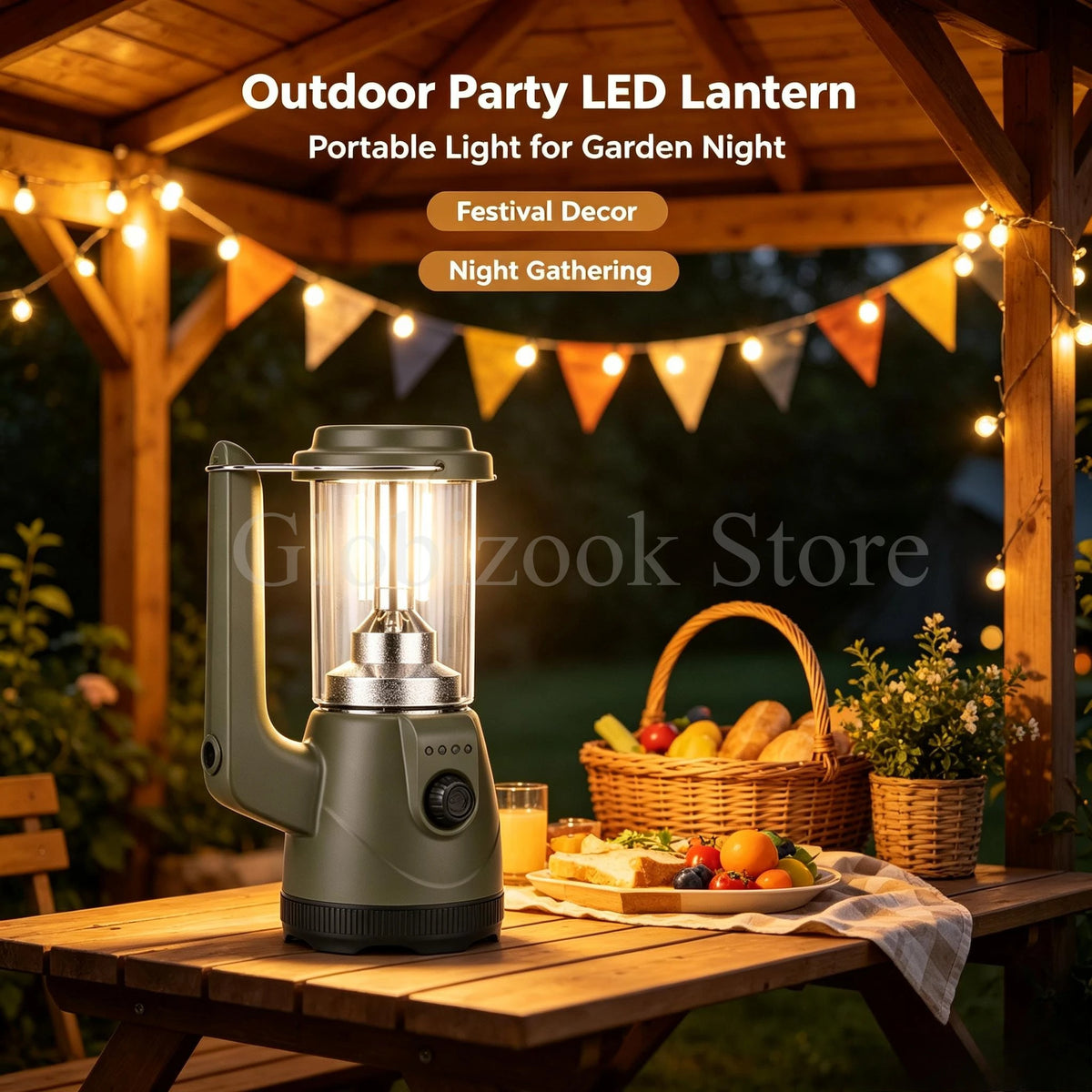 Lanterne portable LED rechargeable, lumière chaude ou froide