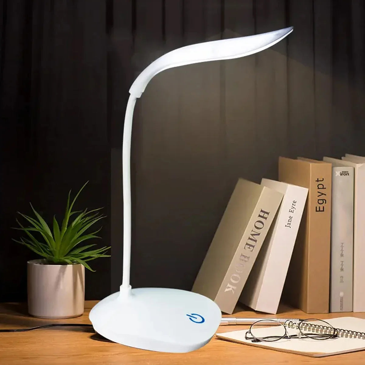 Lampe de bureau LED flexible sans fil, sur socle ou à pince