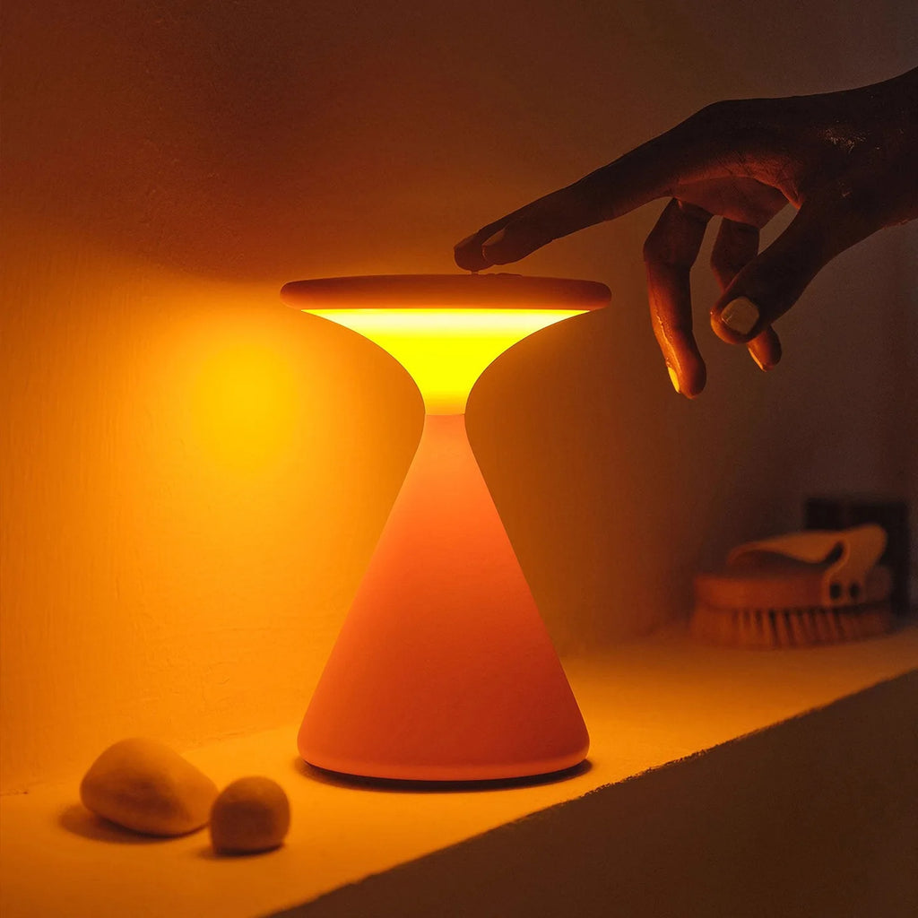 Lampe portable sans fil en forme de sablier, aluminium, 16 cm