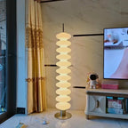 Lampadaire colonne blanc ondulé en acrylique, LED, 154 cm