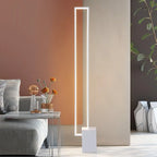 Lampadaire LED cadre rectangulaire sur socle cube, 130 ou 160 cm