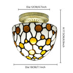 Plafonnier style Tiffany, coupole en verre teinté Ø 18 cm