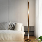 Lampadaire spirale LED en aluminium, 130 cm, doré, blanc ou noir