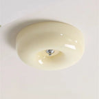 Plafonnier LED en verre opalin en anneau, Ø 32 cm, trois teintes
