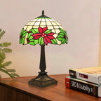 Lampe Tiffany en vitrail à étoiles de Noël rouges, Ø 30 cm