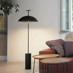 Lampadaire dôme en métal, noir ou terracotta, deux ampoules LED