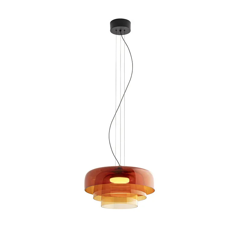 Suspension en verre teinté à couches superposées, LED 9 W fournie