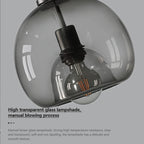 Suspension bol en verre fumé Ø 23 cm, 1 à 3 lumières, LED fournie