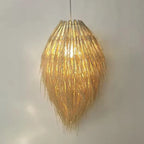Lustre hérisson en paille Ø 35 x H 50 cm, blanc ou naturel