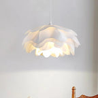 Suspension lotus à larges pétales blancs, Ø 40 à 60 cm, LED fournie