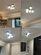 Plafonnier LED à cylindres gris anthracite et blanc, 2 à 7 lumières
