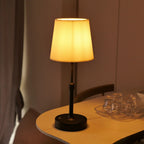 Lampe de chevet sans fil télescopique, abat-jour en tissu au choix