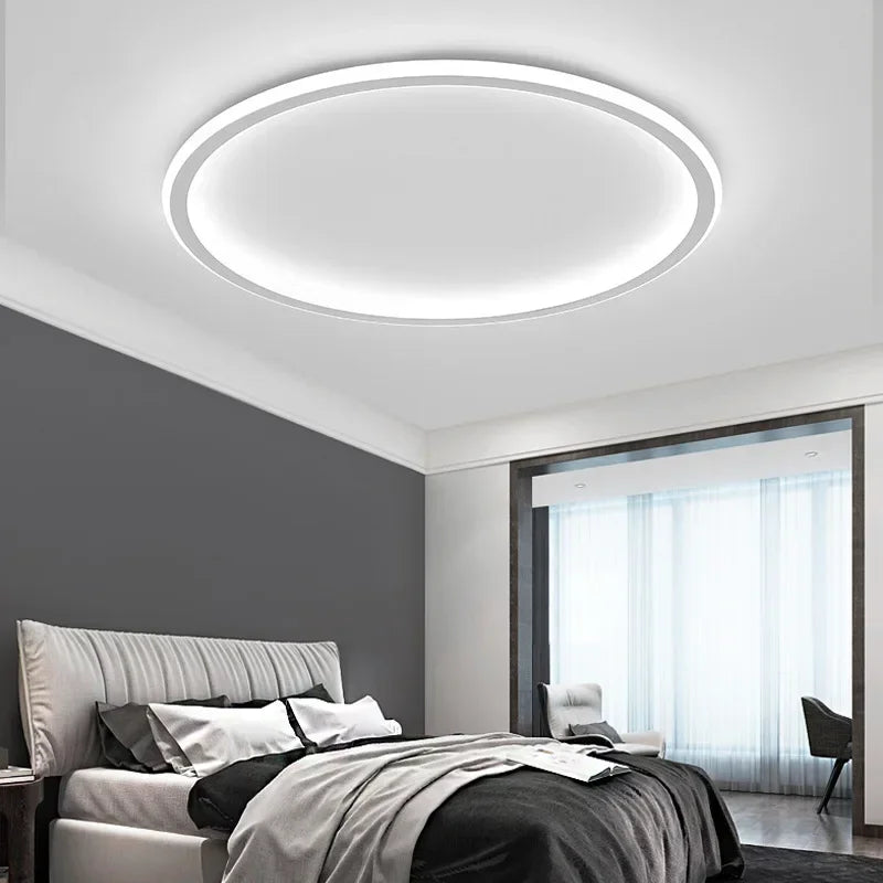Plafonnier LED anneau fin noir, blanc ou doré, du Ø 20 au Ø 80 cm
