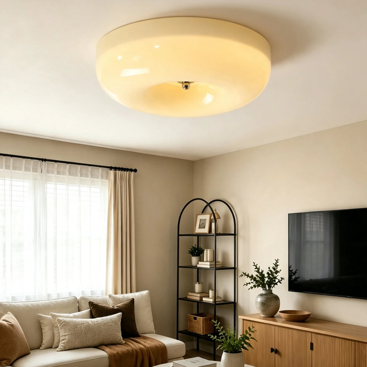 Verre crème bombé effet pudding à LED intégrée