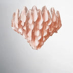 Lustre à pétales de verre rose ou vert, Ø 55, 78 ou 100 cm, G9