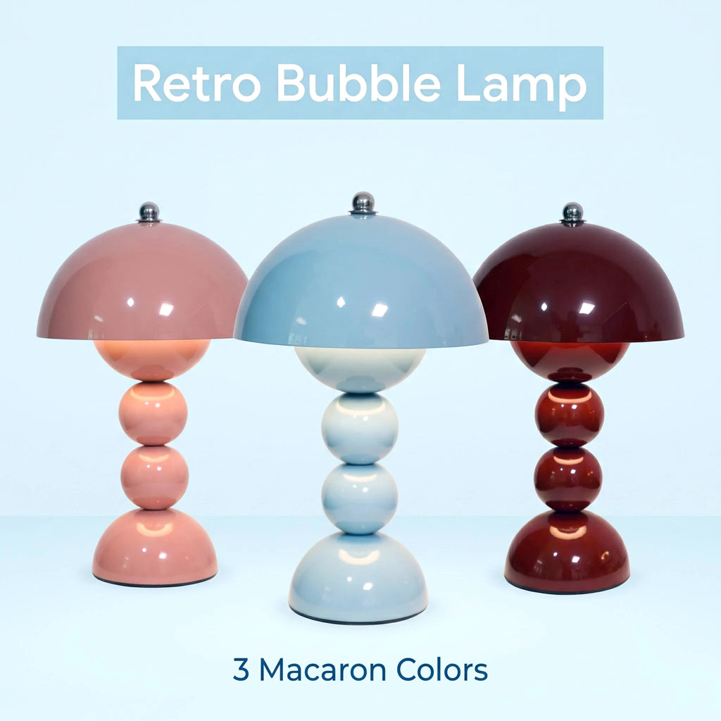 Lampe champignon rétro à pied en sphères, sans fil et tactile