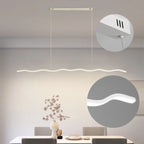 Suspension LED vague fine de 80 à 150 cm, noire ou blanche