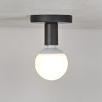 Plafonnier minimaliste noir à douille E27 apparente, platine 10 cm