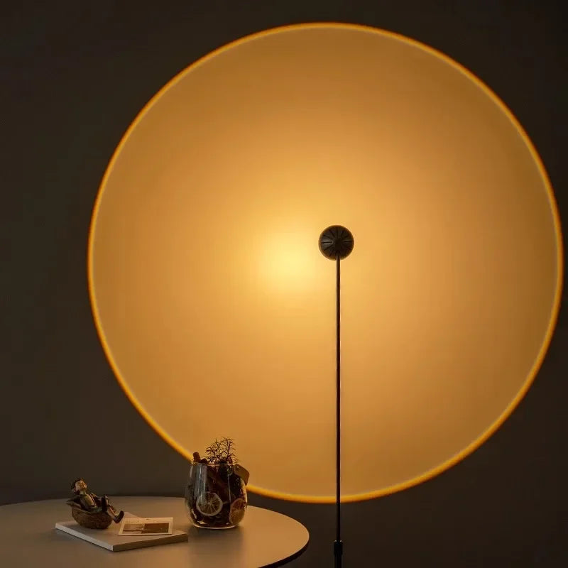 Lampadaire coucher de soleil LED à projection, rouge ou noir, 168 cm