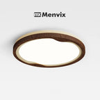 Plafonnier LED extra-plat effet bois, carré ou rond de 50 cm, 48 W