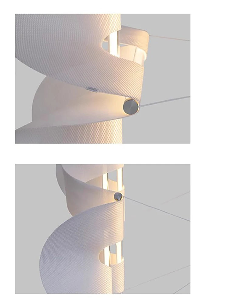 Lustre vagues en plexiglas blanc perforé, LED, 78 ou 118 cm