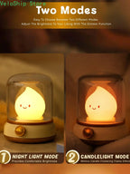 Lampe veilleuse flamme LED rechargeable, effet bougie et minuterie