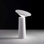 Lampe de table sans fil à tête conique orientable, noire ou blanche