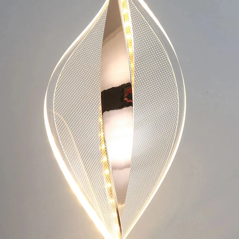 Suspension LED ruban acrylique torsadé 30 cm, une ou deux lumières