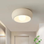 Plafonnier texturé esprit japonais Ø 30 cm, blanc ou beige, G9 LED