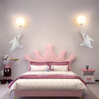 Applique murale ours polaire et ballon lumineux, chambre d'enfant