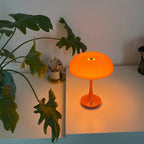 Lampe champignon rétro sans fil orange ou blanche, dôme amovible