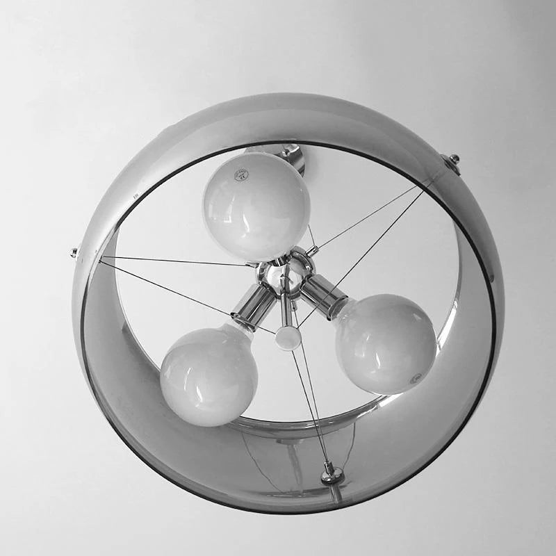 Suspension tambour en verre à 3 ampoules, Ø 30, 40 ou 50 cm