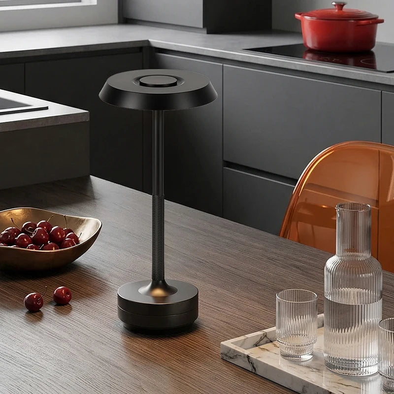 Lampe de chevet sans fil en aluminium tactile, 28 cm, doré ou noir