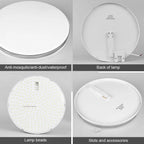 Plafonnier LED extra-plat rond ou carré, 4 cm d'épaisseur, 18 à 48 W