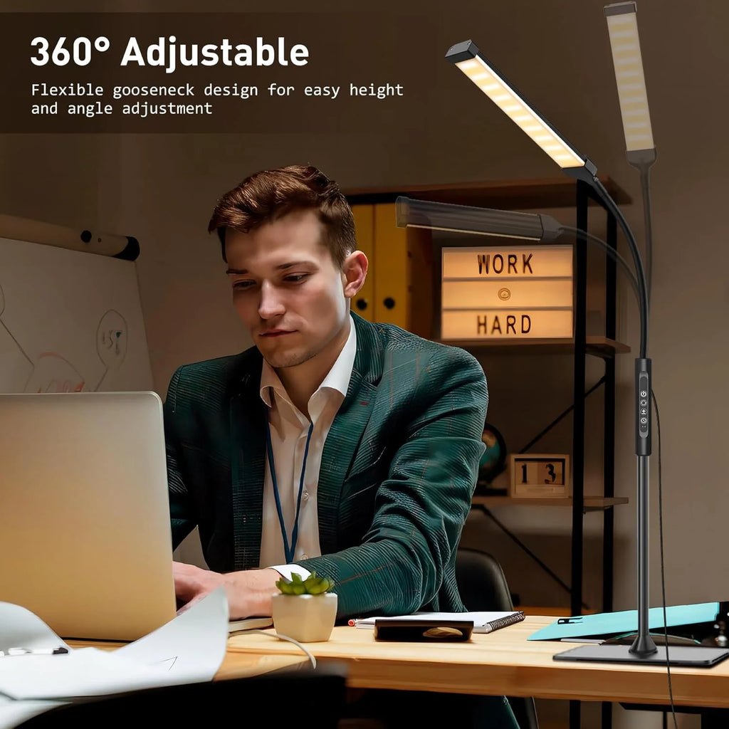 Lampadaire liseuse LED à col de cygne, 3000-6000K, alimenté par USB
