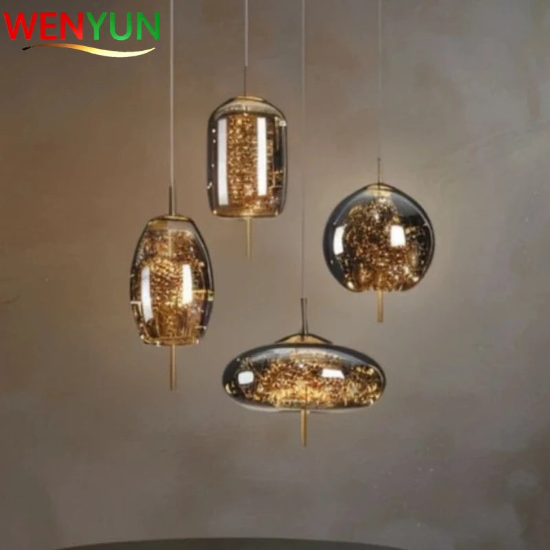 Suspension ciel étoilé en verre fumé ou ambré, micro-LED intégrées