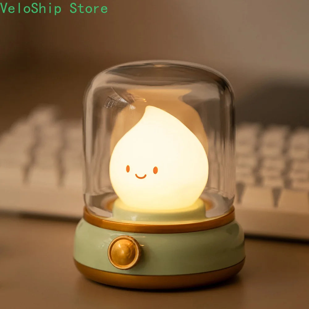 Lampe veilleuse flamme LED rechargeable, effet bougie et minuterie