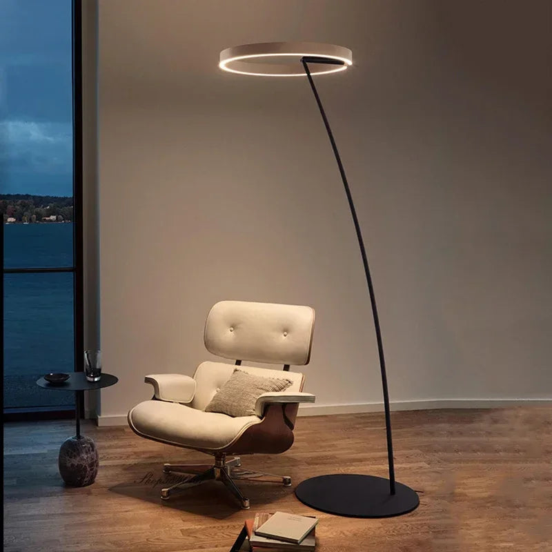 Lampadaire arc à anneau LED, cercle lumineux Ø 40 ou 60 cm