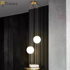 Suspension globe opalin Ø 15 cm, arceau en U pour deux boules