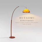 Lampadaire rétro à dôme ambré, version droite ou en arc