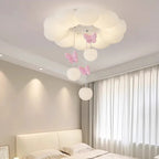 Lustre nuage LED pour chambre de fille, papillons ou nœuds suspendus