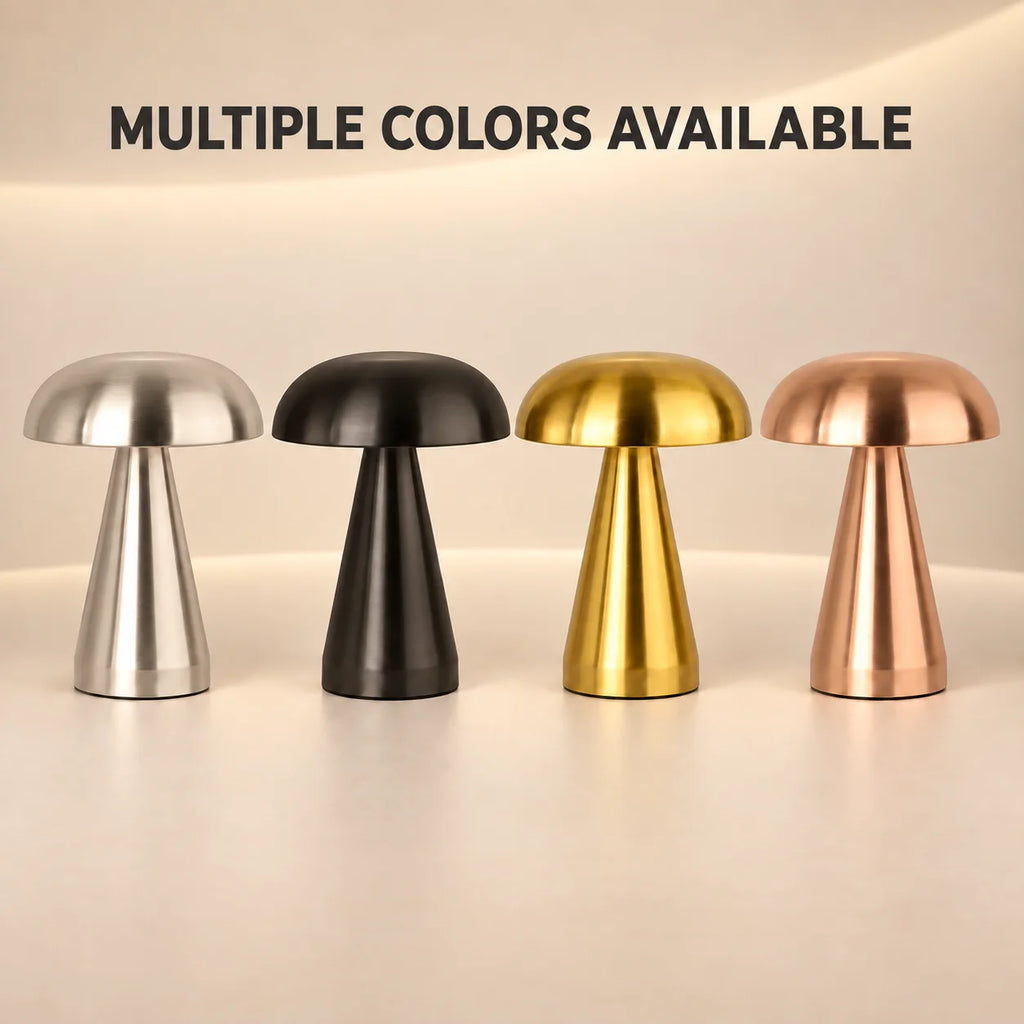 Lampe champignon en métal et acrylique sans fil, H 21 cm