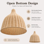 Lustre cloche en osier tressé Ø 26, 35 ou 45 cm, avec ou sans ampoule