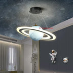 Suspension planète à anneau lumineux, chambre d'enfant, Ø 45 cm