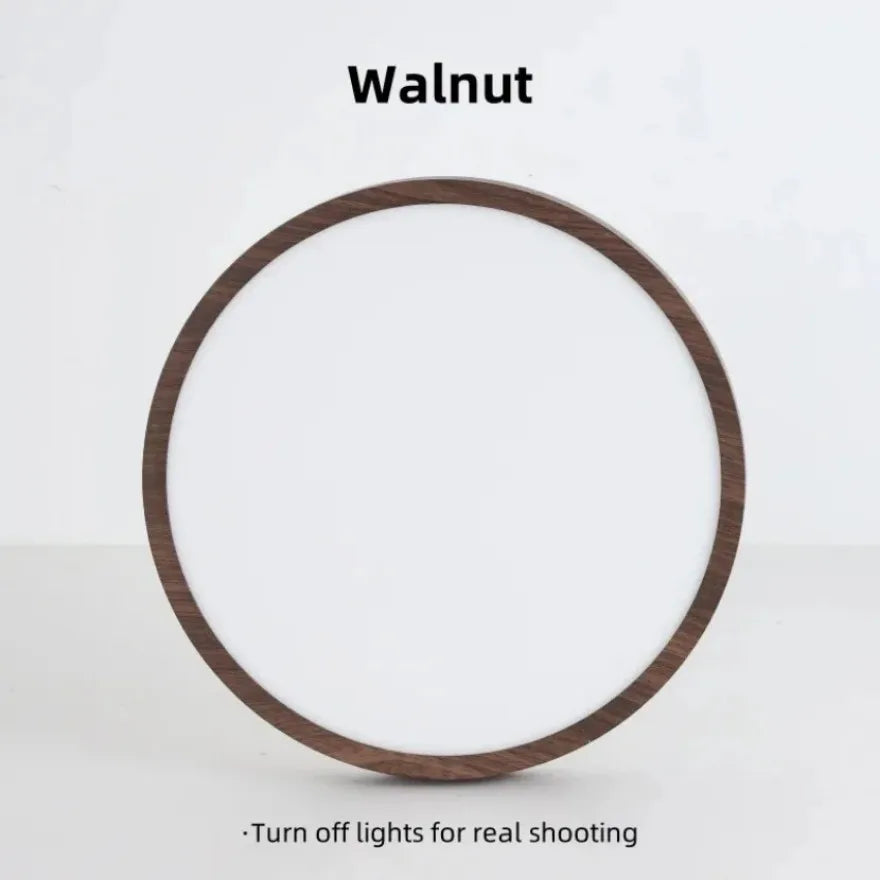 Plafonnier LED ultra-fin 2,5 cm effet bois, rond de 30 ou 40 cm
