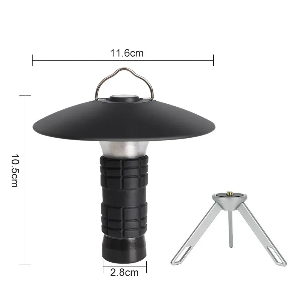 Lampe portable de camping sur trépied, abat-jour de 11,6 cm, USB-C