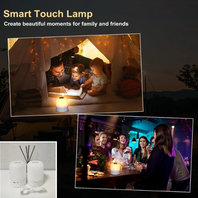 Veilleuse de chevet tactile 360°, version branchée ou rechargeable