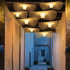Suspension capeline en bambou de 45 à 100 cm, existe en plafonnier