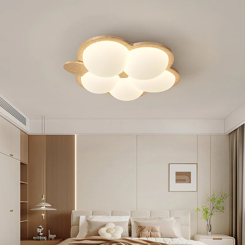 Plafonnier nuage de ballons et lapin suspendu pour chambre d'enfant