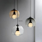 Suspension cloche en verre Ø 25 cm, 1 ou 3 lumières, ampoule fournie